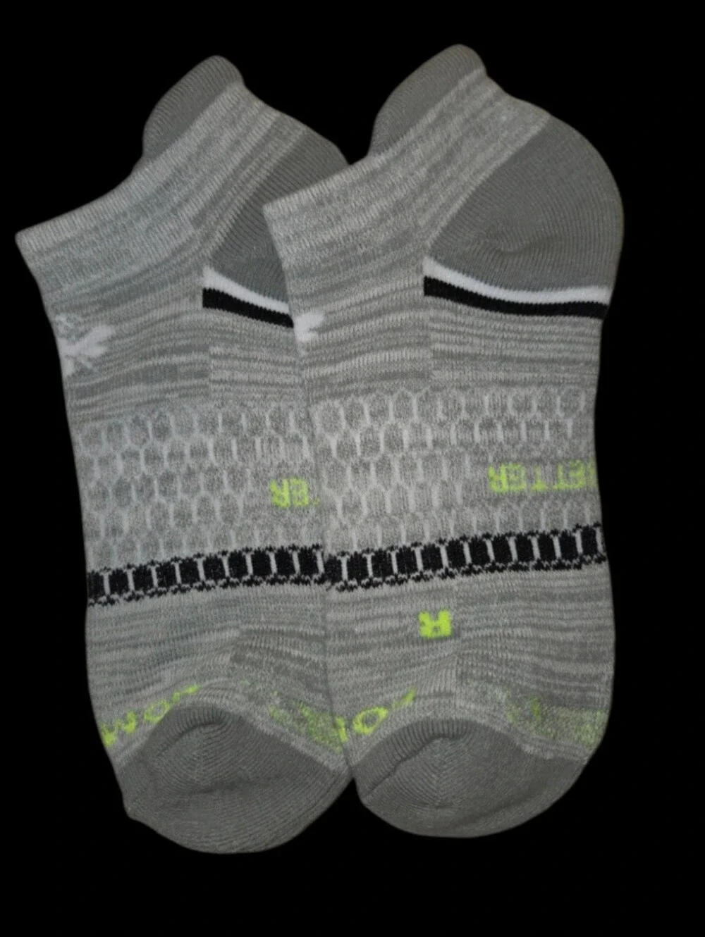 Bombas Medium Ankle Socks Gray Black 5 Pair BNWT Unisex Honeycomb Arch Sup